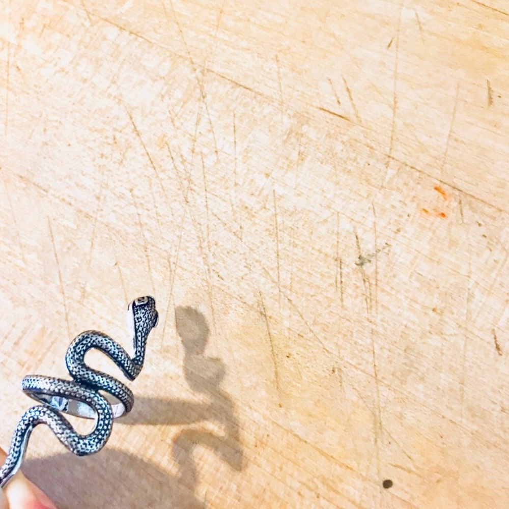 MENS stainless steel SNAKE RING WRAP SILVER 8 9 - Picture 4 of 5